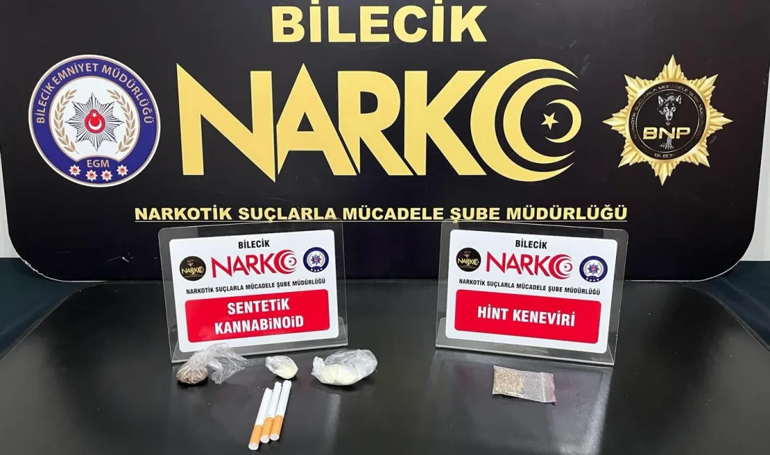 Bilecik’te düzenlenen uyuşturucu operasyonunda bonzai ve kenevir tohumu ele geçirilirken