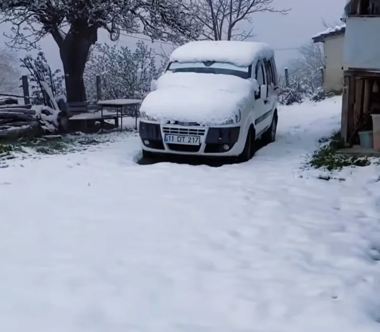 Bilecik’in Bozüyük ilçesine bağlı yüksek rakımlı köylerde hava sıcaklığının düşmesi
