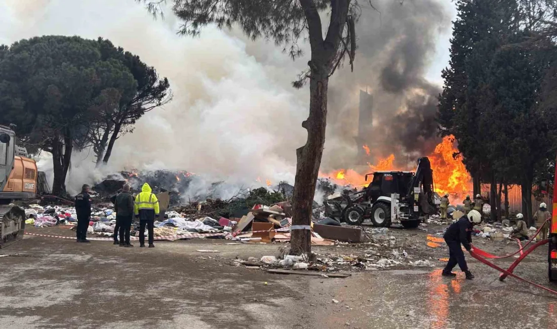 Kartal’da boş bir arazide çıkan ve atık malzemelerin tutuşmasıyla büyüyen