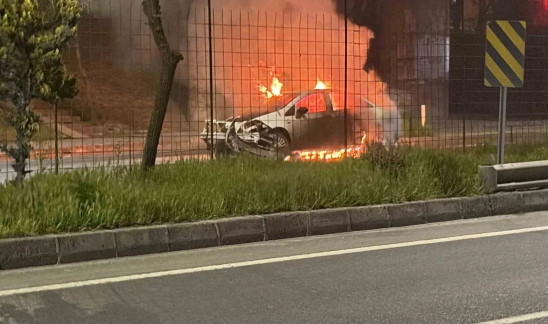 Tekirdağ’ın Kapaklı ilçesinde kontrolden çıkan otomobil kaza yaptı. Kaza sonrası