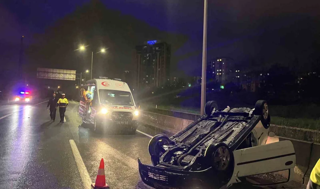 Tekirdağ Çorlu’da direksiyon hakimiyetini kaybeden alkollü sürücünün kullandığı otomobil takla
