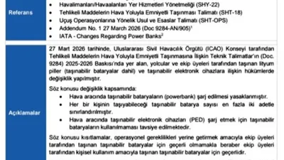 Sivil Havacılık Genel Müdürlüğü (SHGM), uçaklarda powerbank şarj edilmesini yasakladı.