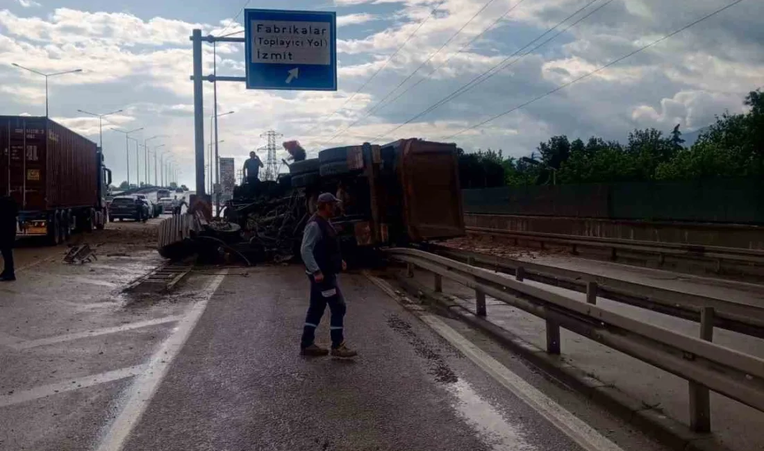 Kocaeli’nin Başiskele ilçesinde yola aniden çıkan köpeğe çarpmamak için manevra