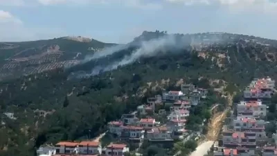 Balıkesir’in Burhaniye ilçesine bağlı Pelitköy Mahallesi’nde çıkan ve poyrazın etkisiyle