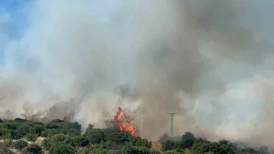Çanakkale’de bozuk orman sahasında çıkan yangına Orman Bölge Müdürlüğü ekipleri