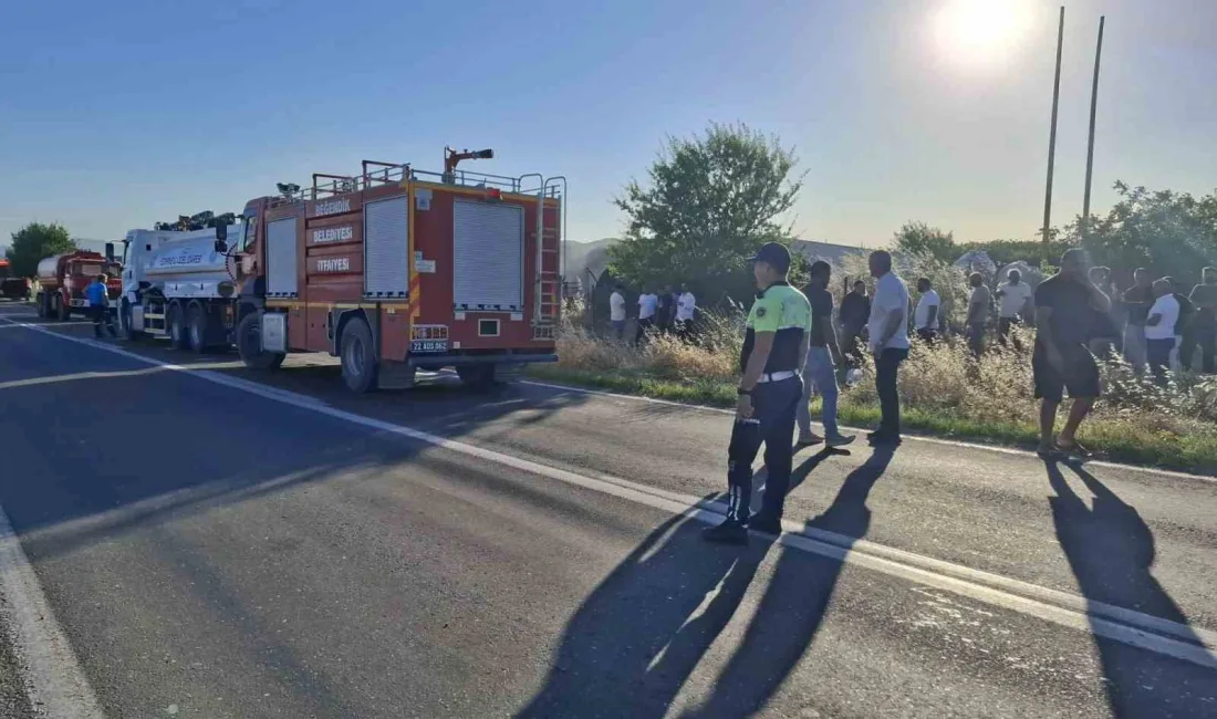 Edirne’nin Keşan ilçesinde inşaat malzemeleri satışı yapılan bir iş yerinde