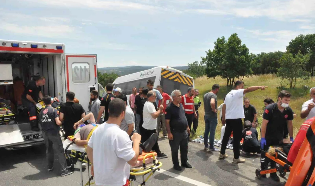 EDİRNE (İHA) – Edirne’nin Keşan ilçesinde yolcu minibüsünün önünde seyreden
