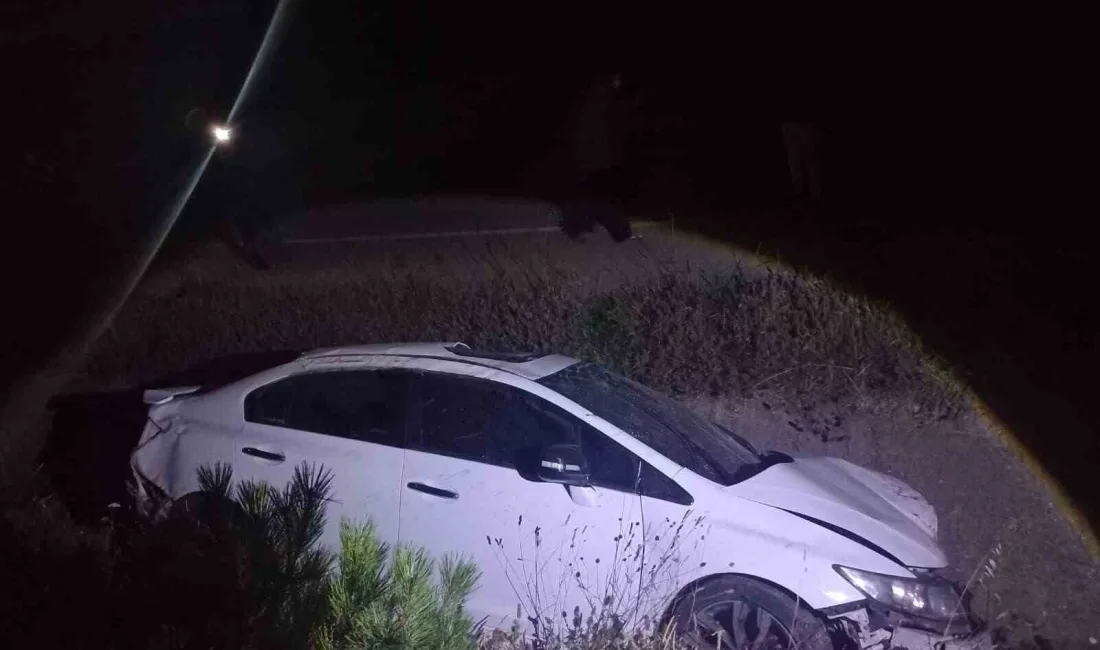 Bilecik’te kontrolden çıkarak su kanalına düşen otomobildeki 1 kişi ağır,