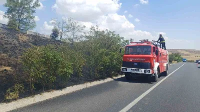 Bilecik’in Bozüyük ilçesinde yol kenarında bulunan otluk alanda yangın çıktı.