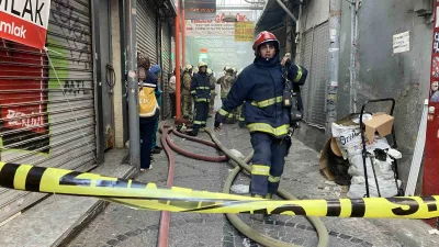 Fatih Eminönü’nde 2 katlı Paçacı Han’ın bodrum katındaki bir iş