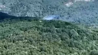 Balıkesir’in Edremit ilçesi Narlı Mahallesi, Kazdağları’ndaki ormanlık alanda yıldırım düşmesi