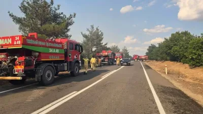 Edirne’nin Meriç ilçesine bağlı Karayusuflu köyünde çıkan ve ormanlık alana