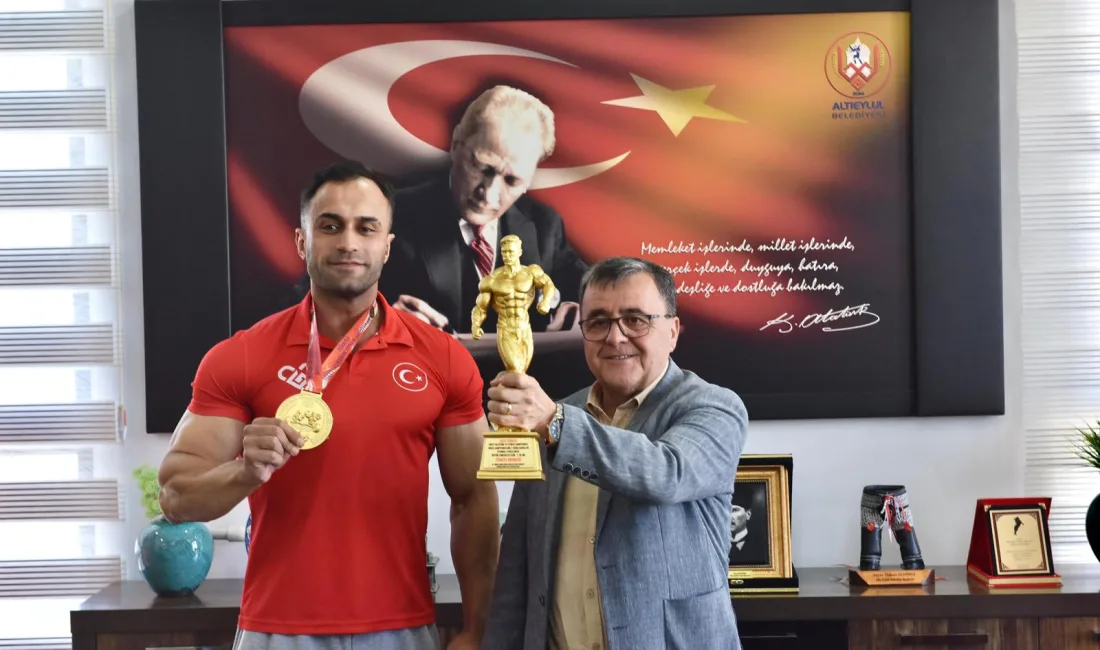 Altıeylül Belediyesi sporcusu ve milli sporcu Ömer Pullu, Türkiye Vücut