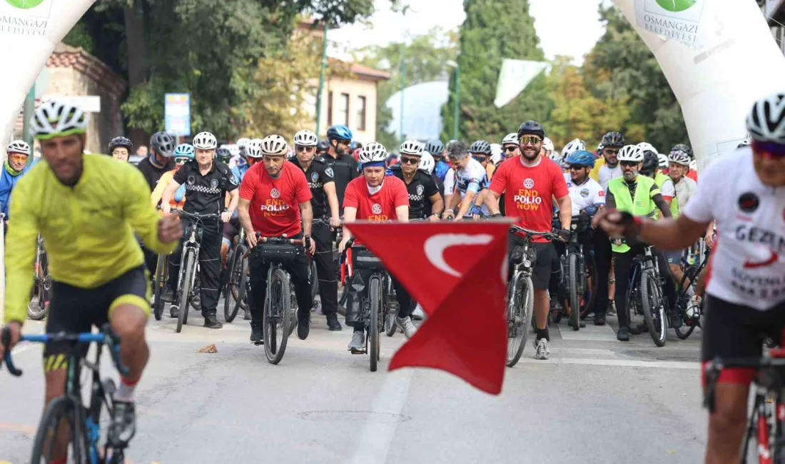 18. Tophane-Nilüfer-Mudanya Bisiklet Turu’nda yüzlerce bisikletçiyle birlikte pedal çeviren Osmangazi