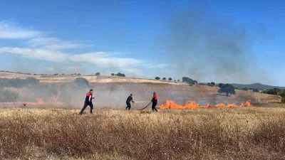 Çanakkale’de özel bakım merkezi yakınlarında çıkan ot yangını orman ve