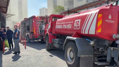 İstanbul Küçükçekmece’de bir market zincirine ait genel müdürlük binasının otoparkında