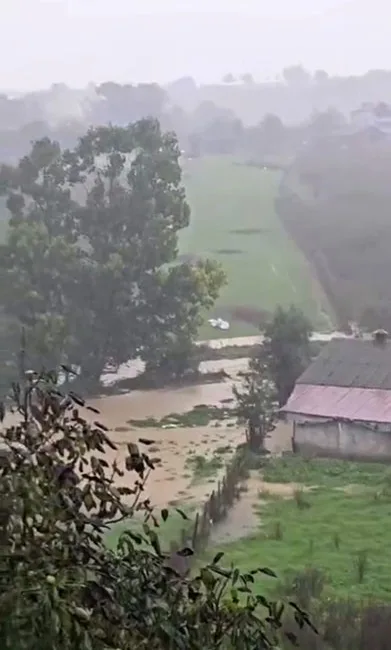 Sakarya’nın Kaynarca ilçesinde etkili olan sağanak yağış, bazı bölgelerde sele