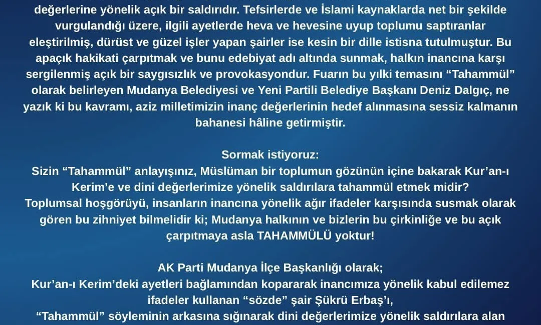 Mudanya Belediyesince bu yıl 8.’si düzenlenen Kitap Fuarı kapsamında gerçekleştirilen