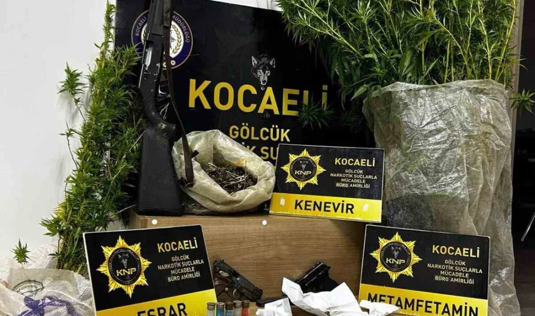 Kocaeli’de düzenlenen uyuşturucu operasyonunda 281 gram esrar, metamfetamin ve 15