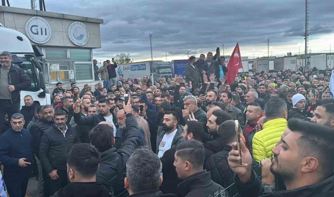 Edirne’deki sınır kapılarında Schengen vizesi mağduriyeti nedeniyle kontak kapatan tırsürücüleri,