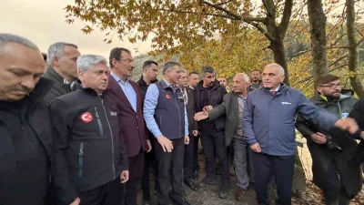 İçişleri Bakanı Mustafa Çiftçi, Sakarya’da kuvvetli yağışlardan etkilenen Karapürçek ilçesindeki