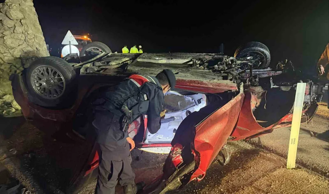 Bilecik’te refüje çarpan otomobilin takla atması sonucu meydana gelen kazada