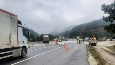 Bilecik’te asfalt yenileme çalışmaları yapılan Bozüyük-Bursa kara yolu yeniden trafiğe