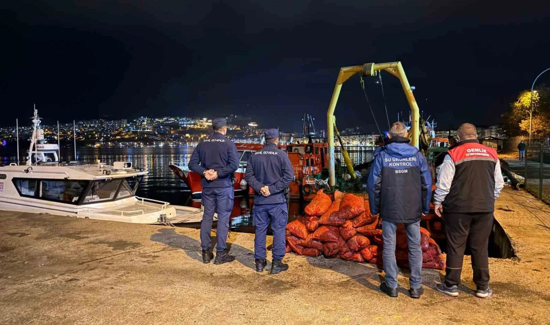 Bursa’nın Gemlik ilçesine bağlı Gemsaz sahilinde gerçekleştirilen ortak denetimde kaçak