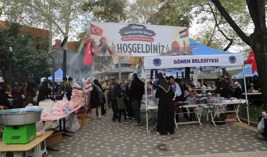 Balıkesir’in Gönen ilçesinde, Gazze’deki ihtiyaç sahiplerine destek olmak amacıyla yardım