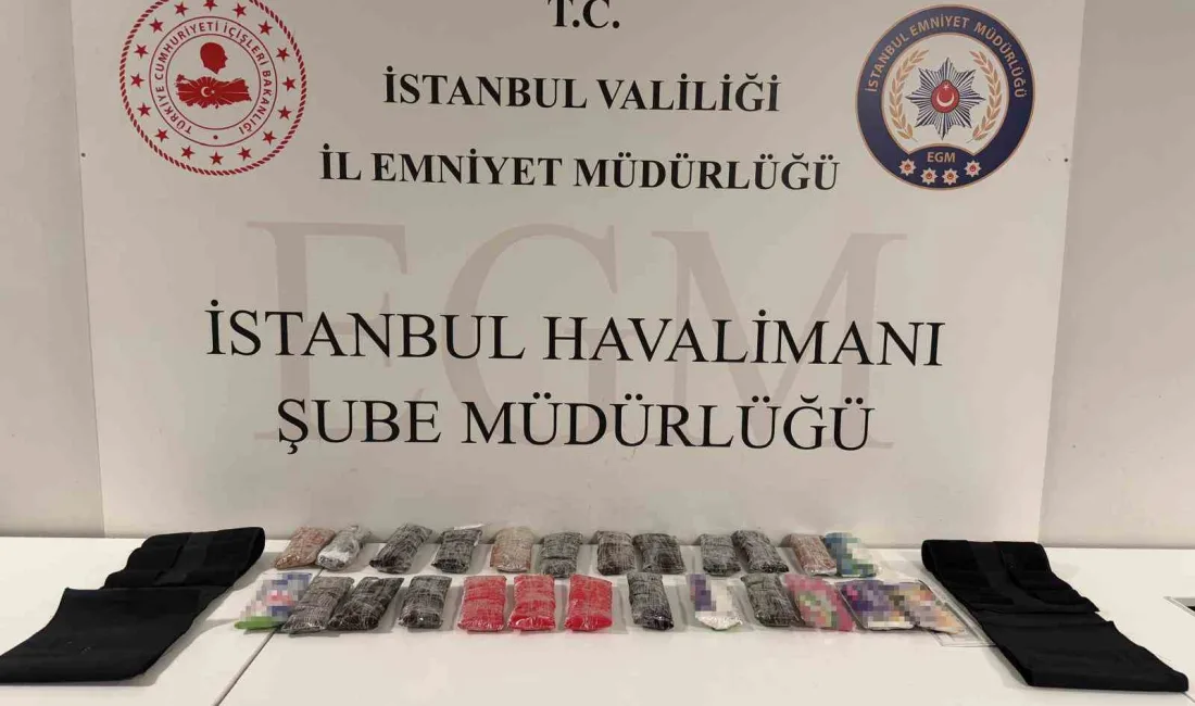 İstanbul Havalimanı’nda 2 şüphelinin yapılan üst aramasında, korse yelek ve